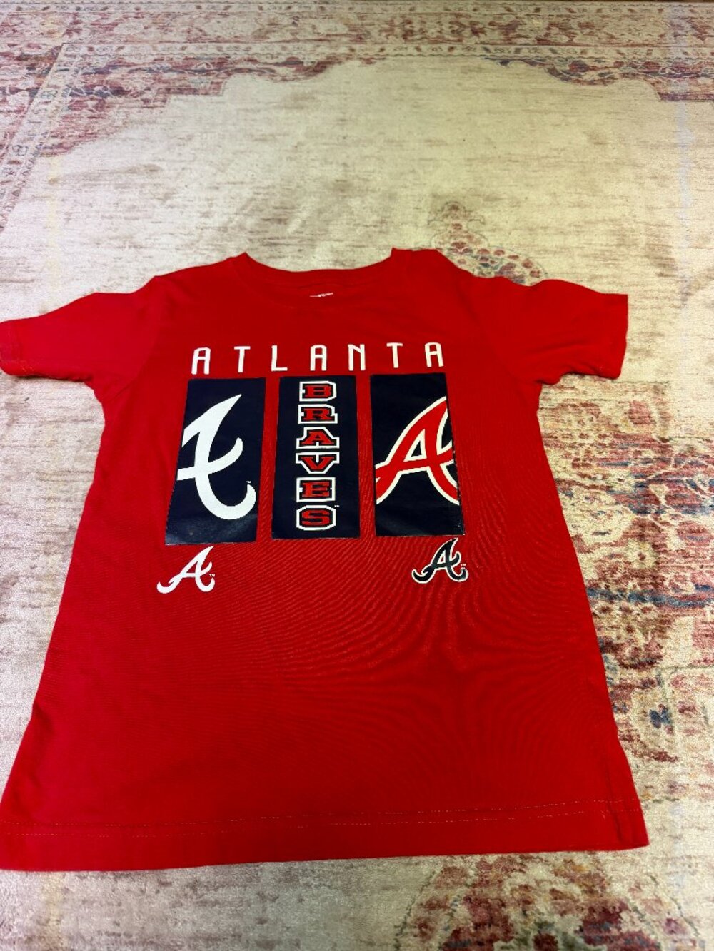 Atlatna Braves Kids Unisex Red T-shirt Size Medium (8) In Great shape!